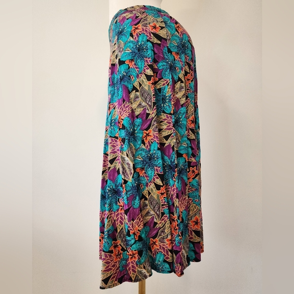 Vintage Norton McNaughton Teal and Purple Floral Teachers Skirt - Picture 8 of 9